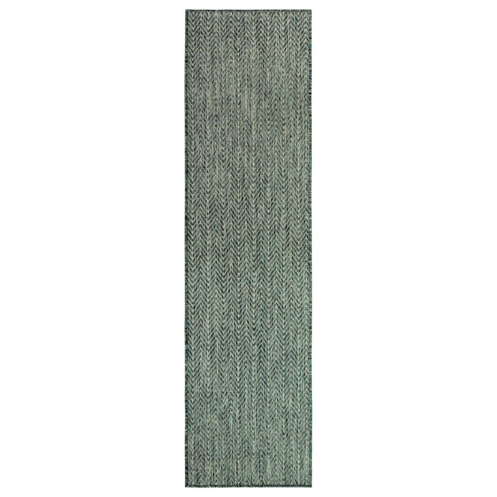 Nourison Horizon HOZ02 Green 2&#39; x 6&#39; Indoor/Outdoor Runner, , large