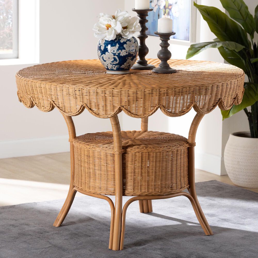Baxton Studio Abena Dining Table in Light Honey - Table Only, , large