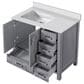 Lexora Home Jacques 36" Left Offset Single Bathroom Vanity in Distressed Grey with 2 cm White Quartz Top and Rectangular Sink, , large
