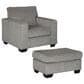 Ashley Altari Chair and Ottoman in Alloy, , large