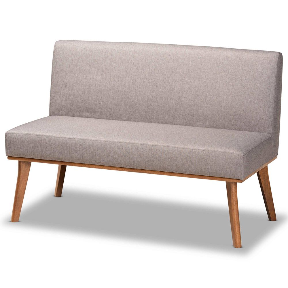 Baxton Studio Odessa 2-Piece Dining Nook Bench Set in Walnut Brown, , large