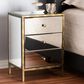 Baxton Studio Nouria 3-Drawer End Table in Silver, , large