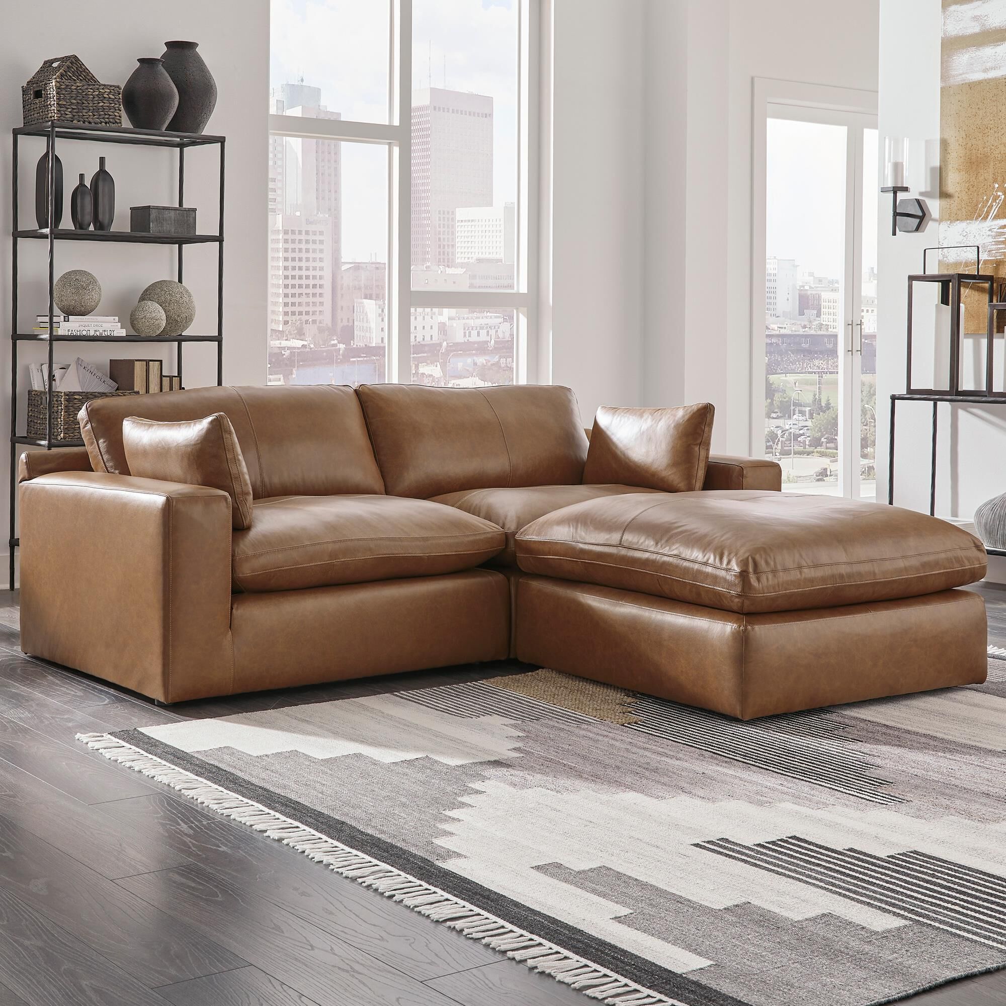 Ashley Emilia 3-Piece Stationary Reversible Sectional with Ottoman