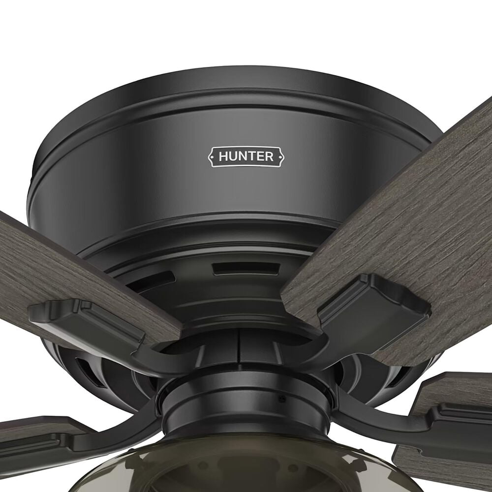 Hunter Bennett Low Profile 52&quot; Ceiling Fan with Light in Matte Black, , large