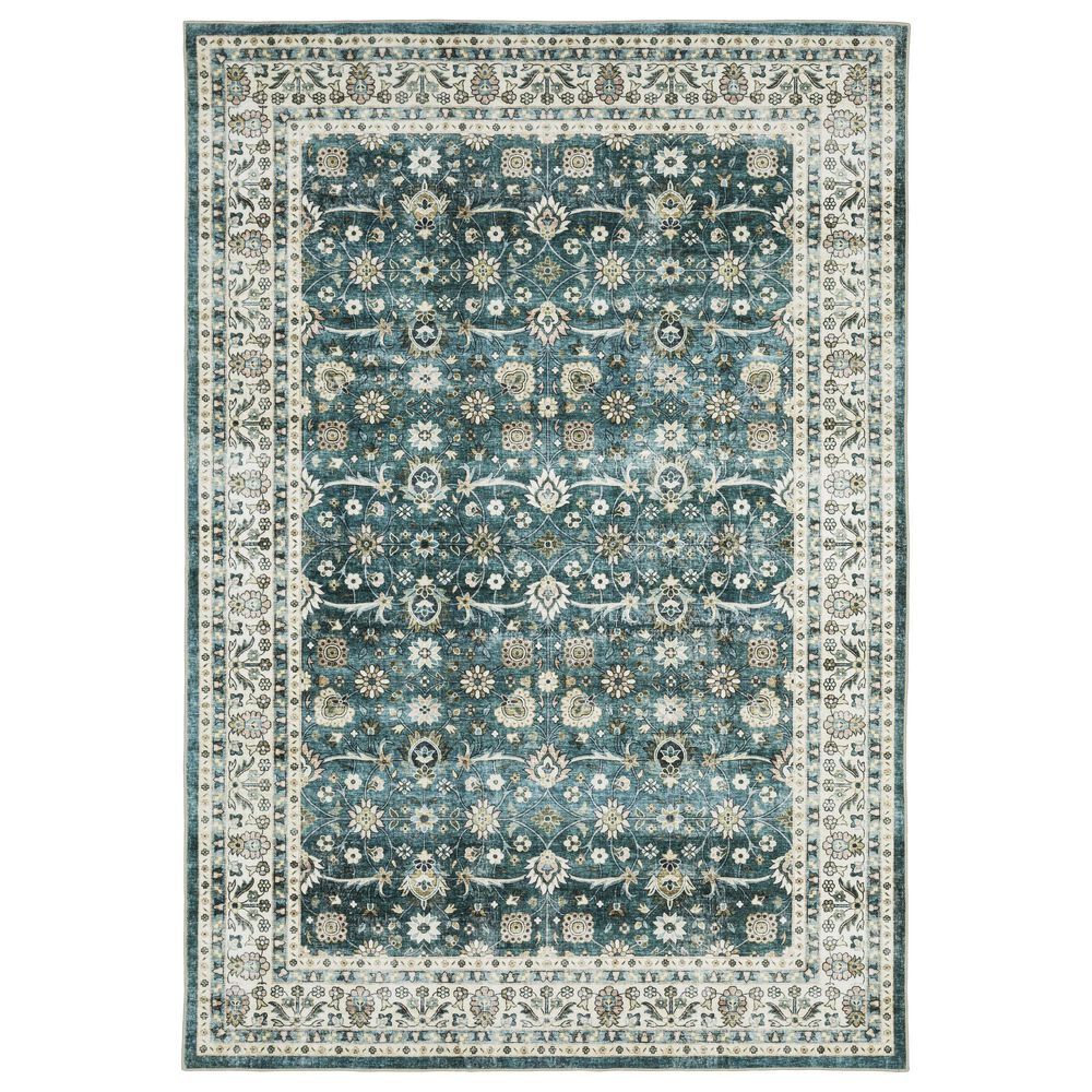 Oriental Weavers Sumter 3"6" x 5"6" Teal and Ivory Area Rug, , large