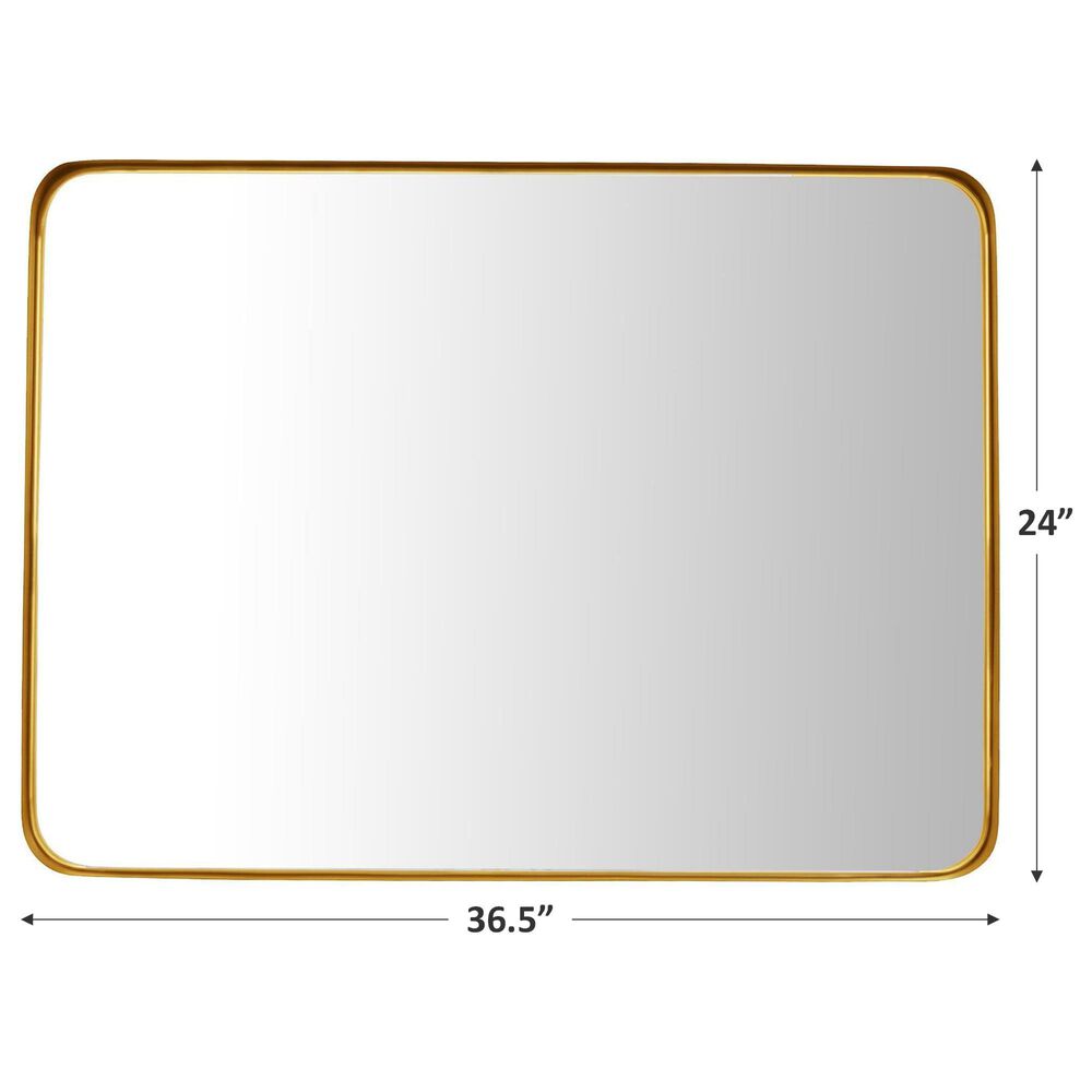 Three Hands Metal Wall Mirror in Gold, , large