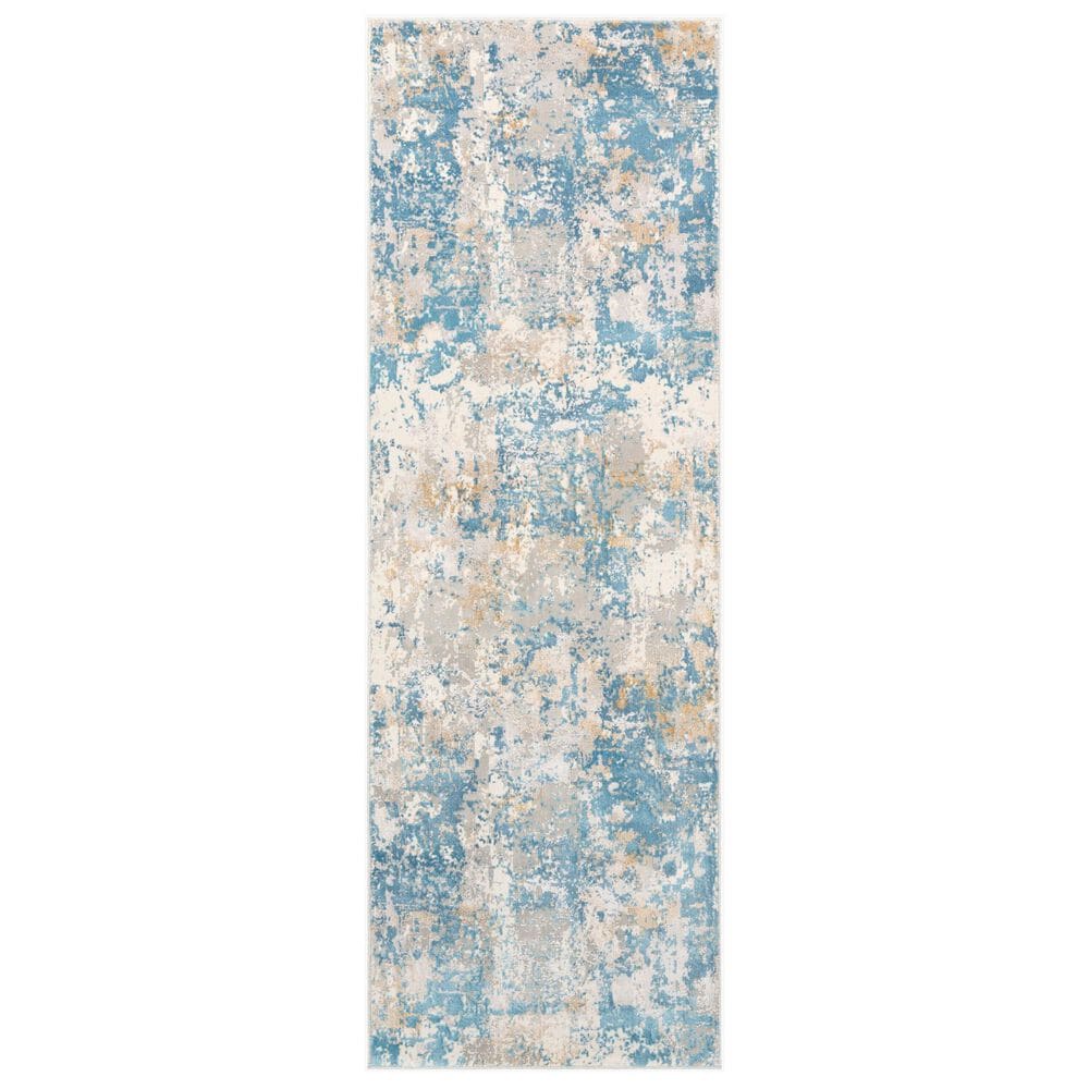 Surya Aisha 2"7" x 7"7" Light Blue, Mustard, Light Gray and Off-White Runner, , large