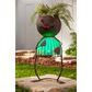 The Gerson Company 20.87" Solar Lighted Garden Cat Pot Head in Rustic Brown, , large