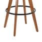 Lumisource Oracle Swivel Barstool with Cream Cushion in Walnut and Black, , large