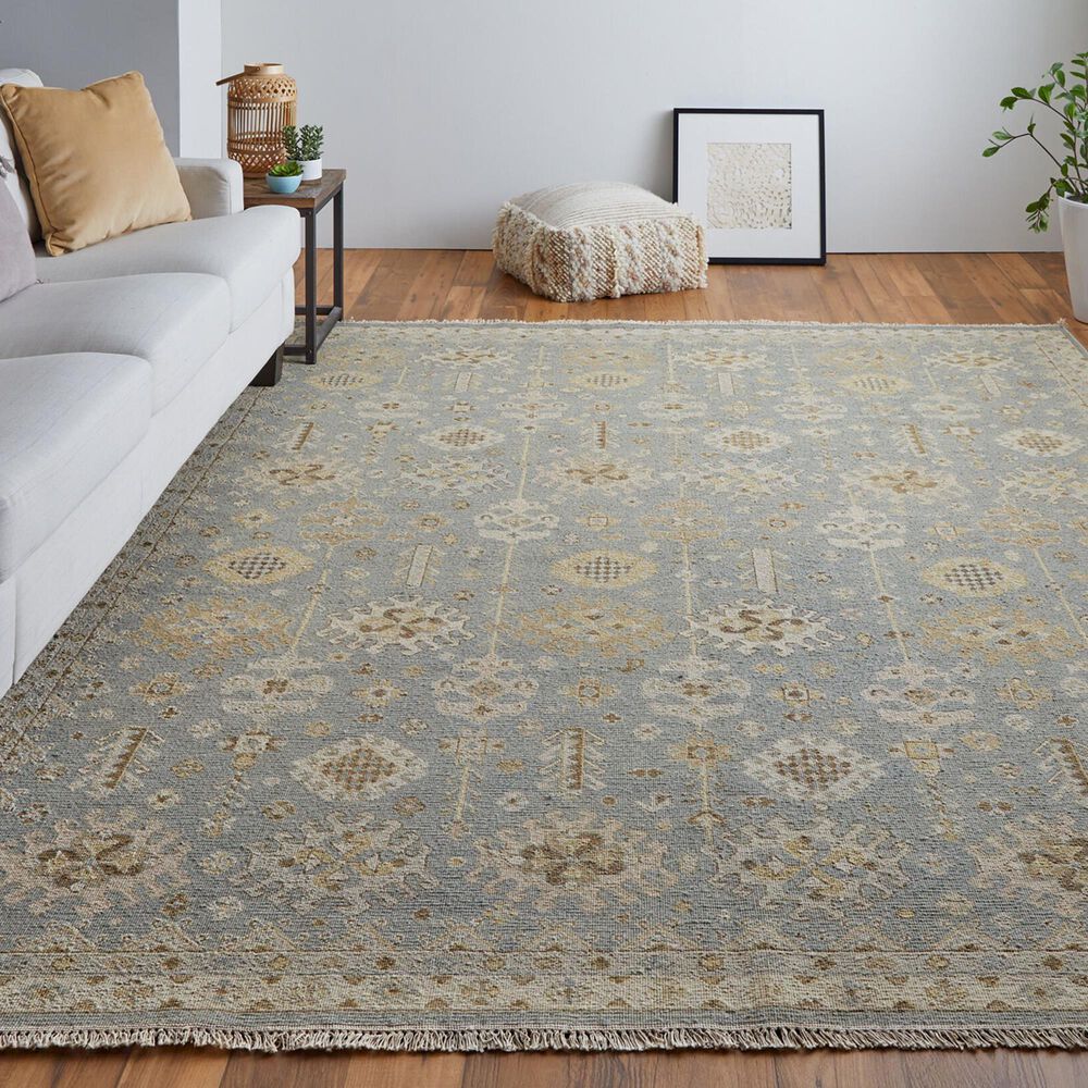 Feizy Corbitt 3&#39;6&quot; x 5&#39;6&quot; Aqua and Beige Area Rug, , large