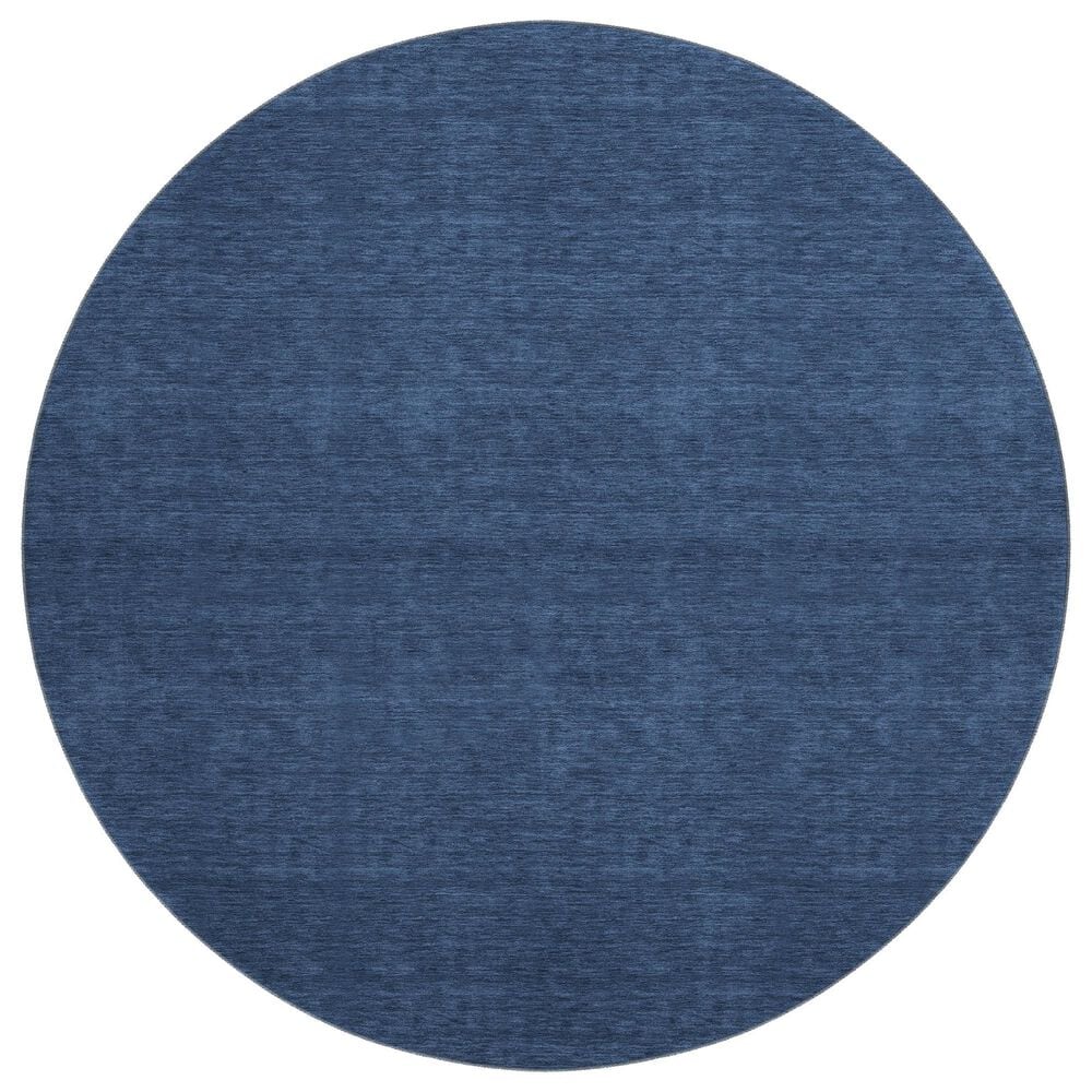 Dalyn Rug Company Soft Essentials Solid Navy 8" Round Area Rug, , large