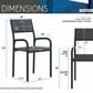 Rta Products Llc Office Visiting Chair with Metal Frame in Grayish Black, , large