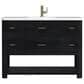 James Martin Vanities Lucian 48" Single Vanity in Carbon Oak with 3 cm White Zeus Quartz Top, , large