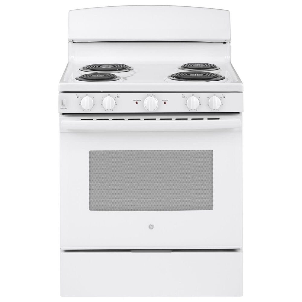 GE Appliances 30" Free-Standing Electric Range with Coil Top in White, , large
