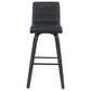 Armen Living Vienna Swivel Bar Height Stool with Black Upholstery in Black Brushed, , large