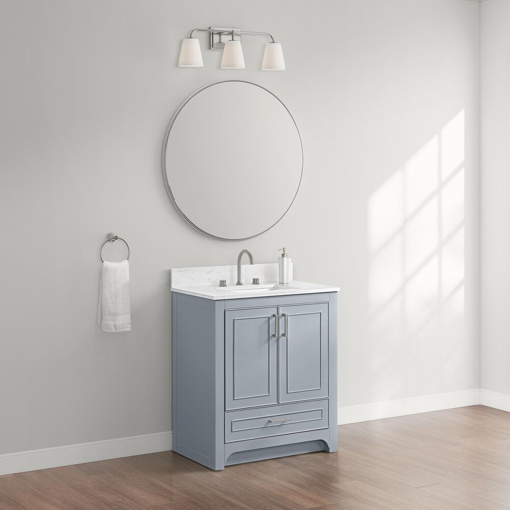 37B Lucerne 30" Single Bathroom Vanity in Soft Blue with Marble Top and Backsplash, , large
