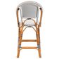 Baxton Studio Genica Bar Stool with Two-Tone Black and White Weaving in Natural Rattan, , large