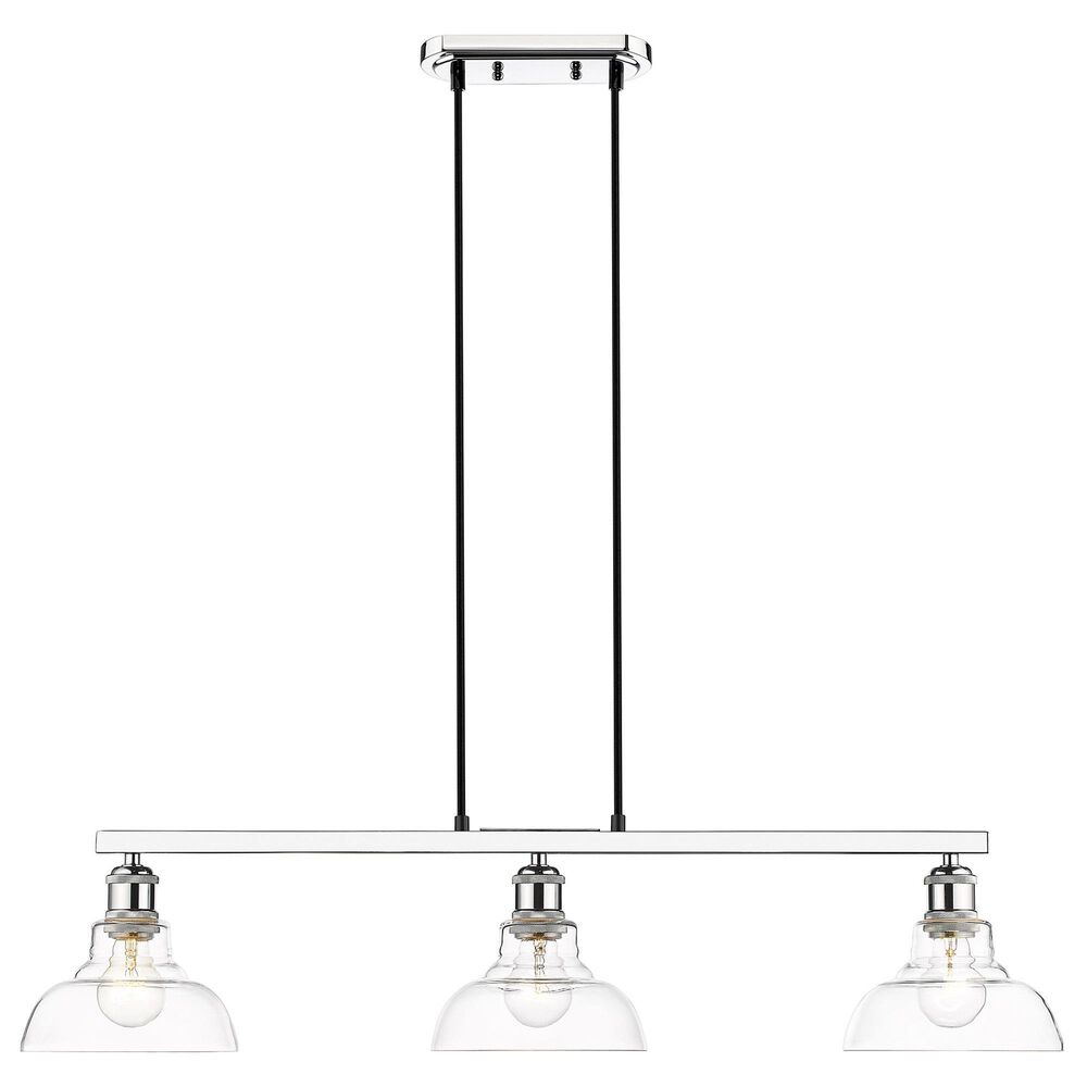 Golden Lighting Carver 3-Light Linear Pendant in Chrome, , large
