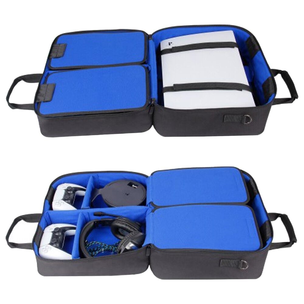 USA Gear S Series Console Carrying Case for PlayStation 5 in Black and Blue, , large