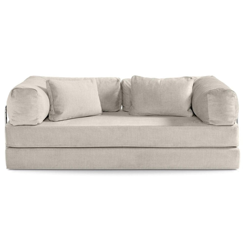 Jaxx Unsofa Stationary Loveseat in Ivory Velvet, , large
