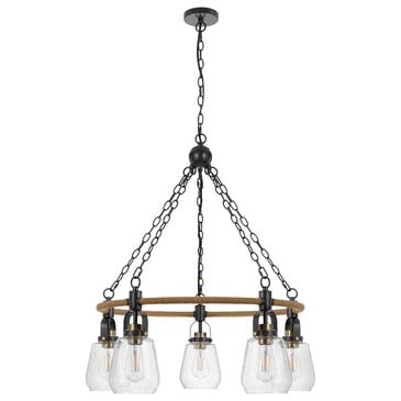 Cal Lighting Kavala 5-Light Chandelier in Burlap and Antique Brass, , large