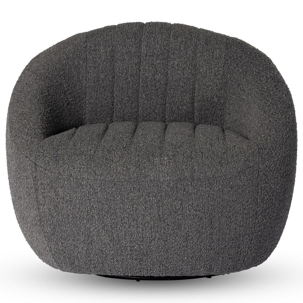 Four Hands Audie Swivel Chair in Knoll Charcoal, , large