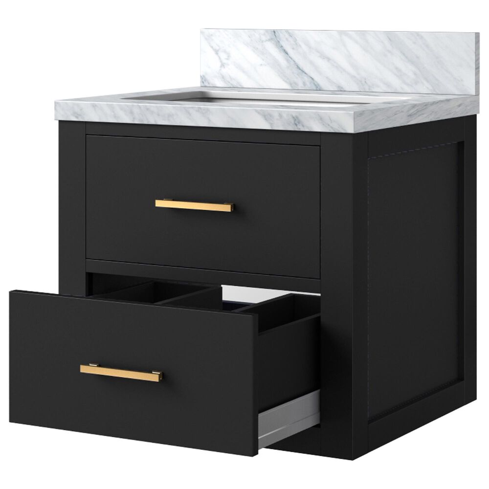 Lexora Home Castor 20&quot; Single Bathroom Vanity in Black with White Acrylic Top and Rectangular Sink, , large