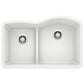 Blanco Diamond 32" 1-3/4 Reverse Double Bowl Kitchen Sink with Low Divide in White, , large