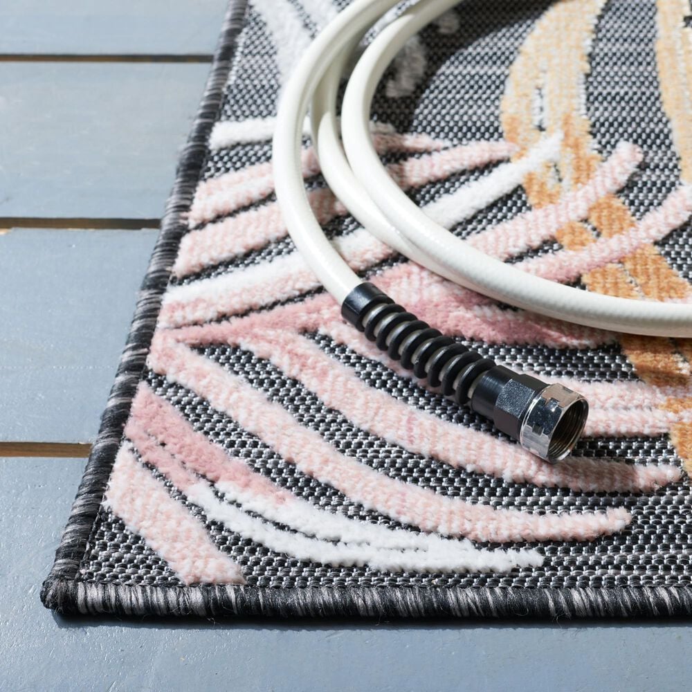 Safavieh Cabana CBN445H 8&#39; x 10&#39; Black and Rust Indoor/Outdoor Area Performance Rug, , large