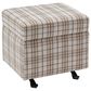 Lamps Per Se Camelot 25" Rectangle Gliding Ottoman in Light Brown and Gray, , large