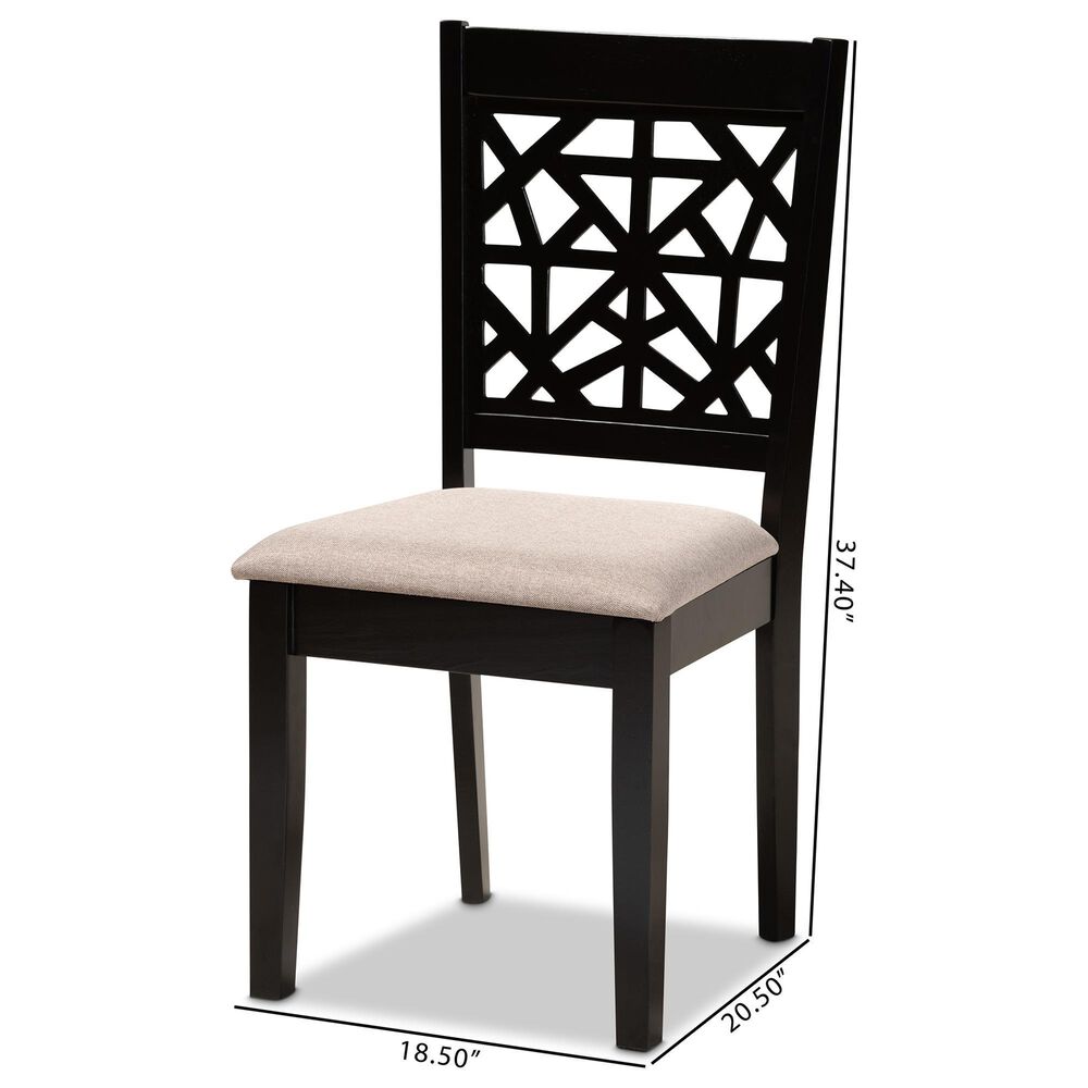 Baxton Studio Jackson Side Chair with Sand Cushion in Espresso Brown (Set of 4), , large
