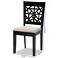 Baxton Studio Jackson Side Chair with Sand Cushion in Espresso Brown (Set of 4), , large