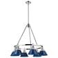 Golden Lighting Orwell 6-Light Chandelier with Matte Navy Shade in Chrome, , large