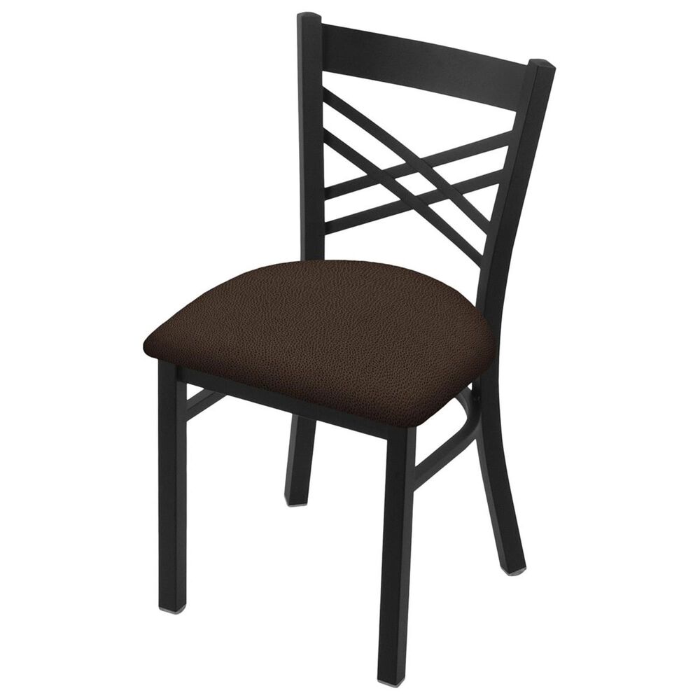 Holland Bar Stool 620 Catalina 18" Chair with Black Wrinkle and Rein Coffee Seat, , large