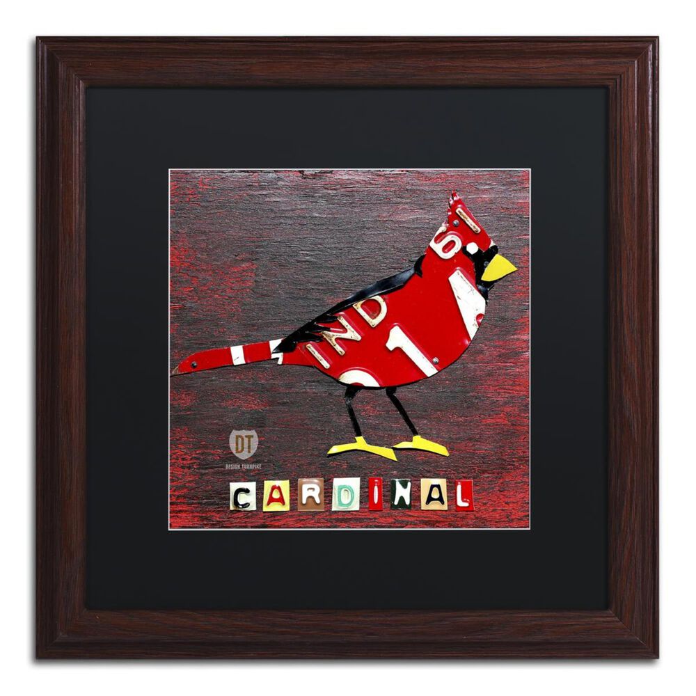 Timberlake 16" x 16" Indiana Cardinal Art in Black Matting, , large