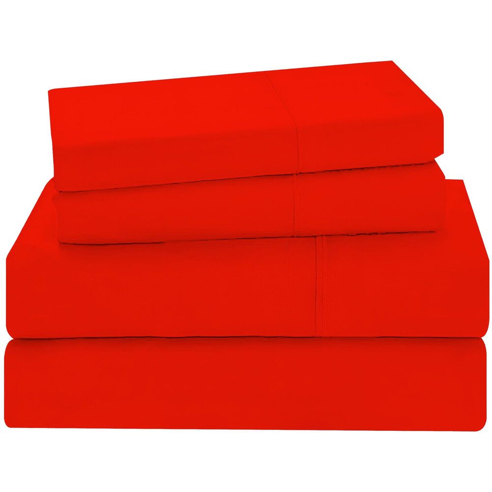 Trade Linker 3-Piece Twin/Twin XL Microfiber Sheet Set in Bright Red, , large