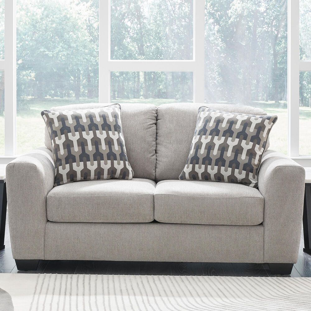 Ashley Avenal Park Stationary Loveseat in Flannel, , large