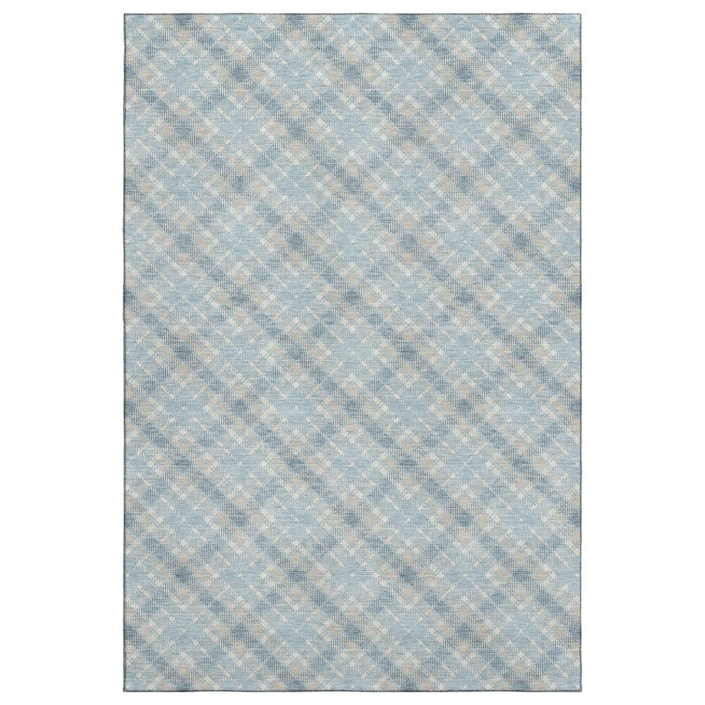 Dalyn Rug Company Soft Essentials Plaid Sky 5" x 7"6" Indoor/Outdoor Area Rug, , large