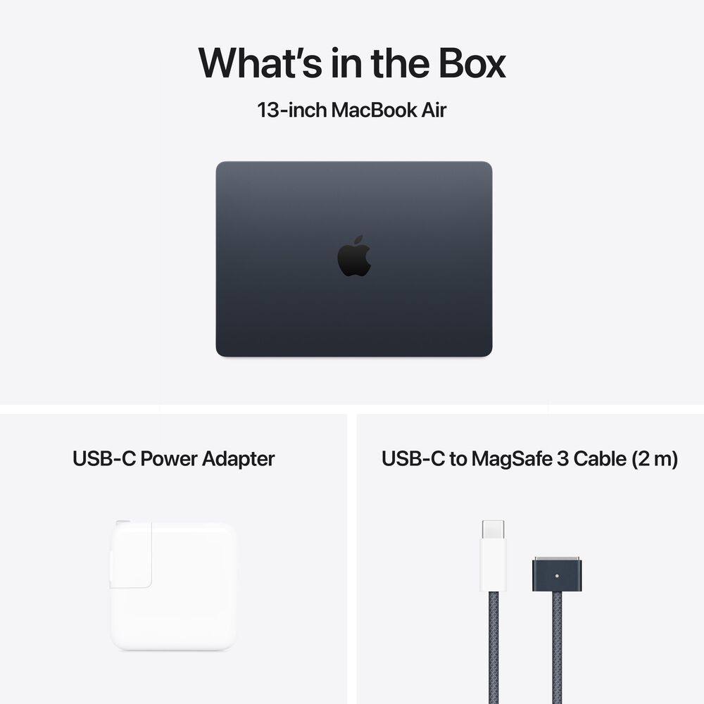 Apple MacBook Air 13-inch Laptop M4 chip - 10 Core CPU - 10 Core GPU - 24GB Memory - 512GB SSD - Midnight &#40;Latest Model&#41;, , large