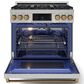 THOR KITCHEN Gordon Ramsay 6 Cu. Ft. 36" Professional Natural Gas Range with Bronze Handle Kit in Stainless Steel, , large