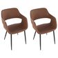 LumiSource Margarite Contemporary Dining/accent Chair in Black Metal and Brown Faux Leather by LumiSource - Set of 2, , large