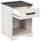 Ashley Shawburn 1-Drawer Nightstand in Whitewash and Charcoal Gray, , large