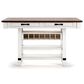 Ashley Valebeck Counter Height Table in White and Brown - Table Only, , large