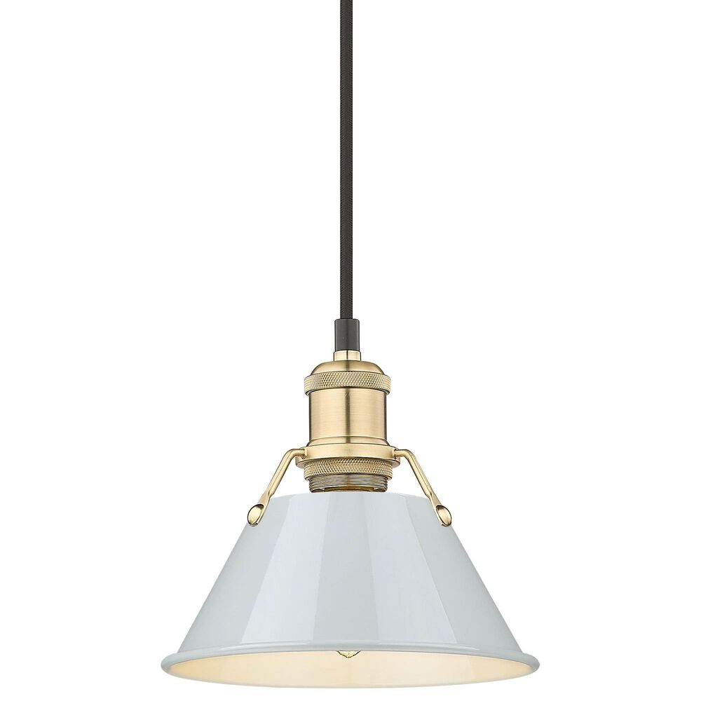 Golden Lighting Orwell 1-Light Small Pendant with Dusky Blue Shade in Brushed Champagne Bronze, , large