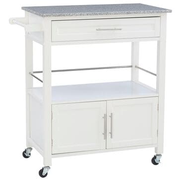 Linon Home Decor Cameron Kitchen Cart in White and Grey, , large