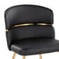 Lumisource Cinch Side Chair with Black Faux Leather Cushion in Gold (Set of 2), , large