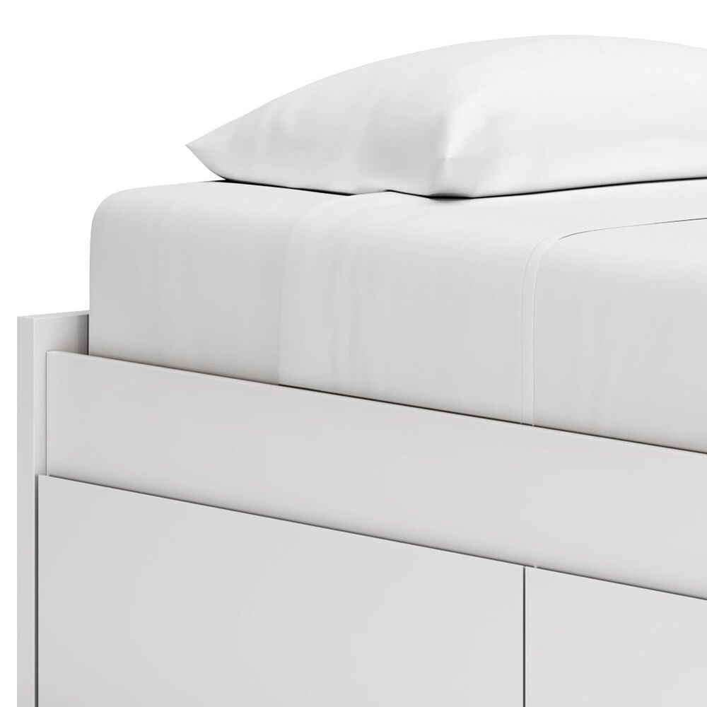 Ashley Onita Twin Platform Bed with No Headboard and 1 Side Storage in White, , large