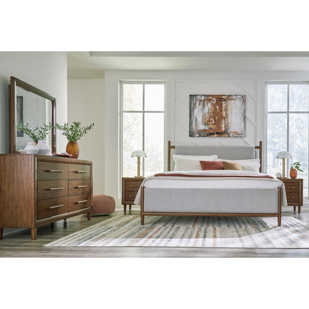 Ashley Lyncott 6-Drawer Dresser and Mirror in Brown, , large
