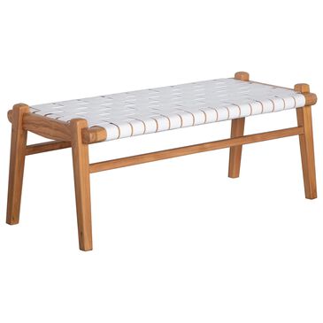 Blue Sun Designs Salazar Upholstered Bench in White Full Grain Leather, , large