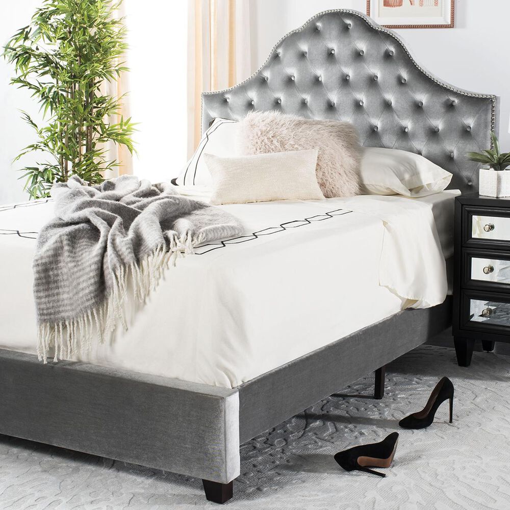 Safavieh Beckham Queen Panel Bed in Light Grey, , large